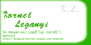 kornel leganyi business card